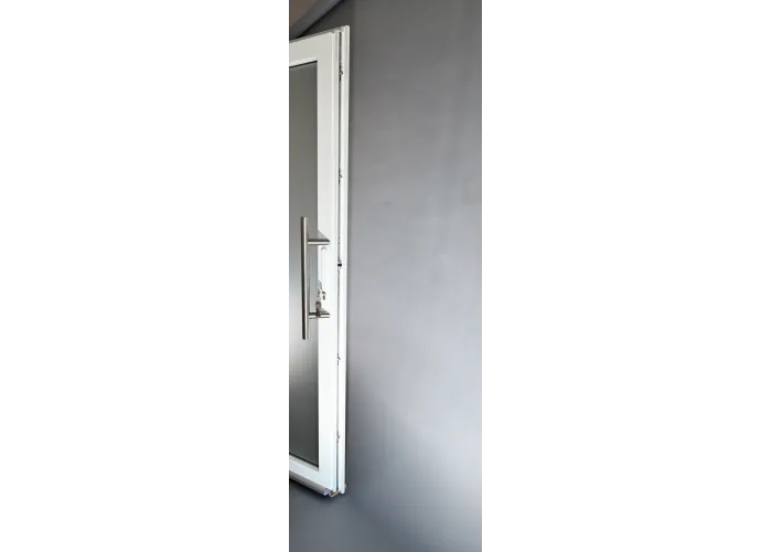 Porta Exterior Aluplast PVC Vidro transparente 80x200cm Branca Esquerda