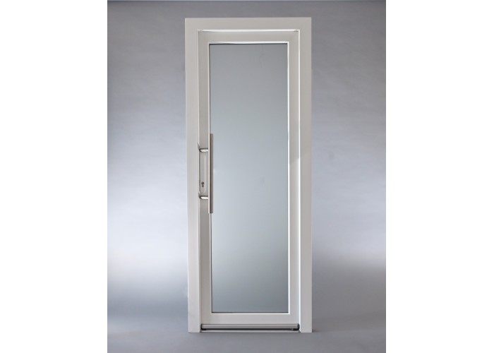 Porta Exterior Aluplast PVC Vidro Transparente 90x200cm Branca Direita