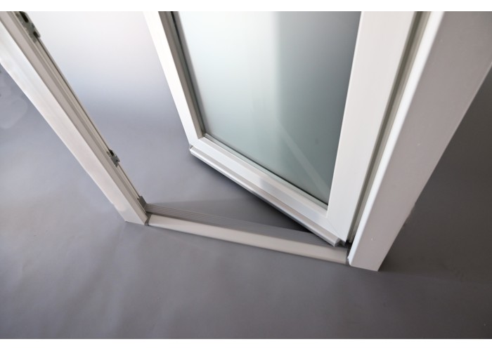 Porta Exterior Aluplast PVC Vidro Transparente 90x200cm Branca Direita