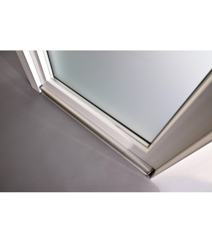 Porta Exterior Aluplast PVC Vidro Fosco 90x200cm Branca Esquerda