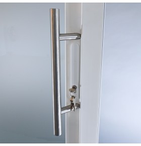 Porta Exterior Aluplast PVC Vidro Fosco 90x200cm Branca Esquerda