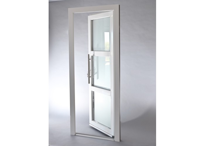 Porta Exterior Aluplast PVC Vidro transparente H3 80x200cm Branca Direita
