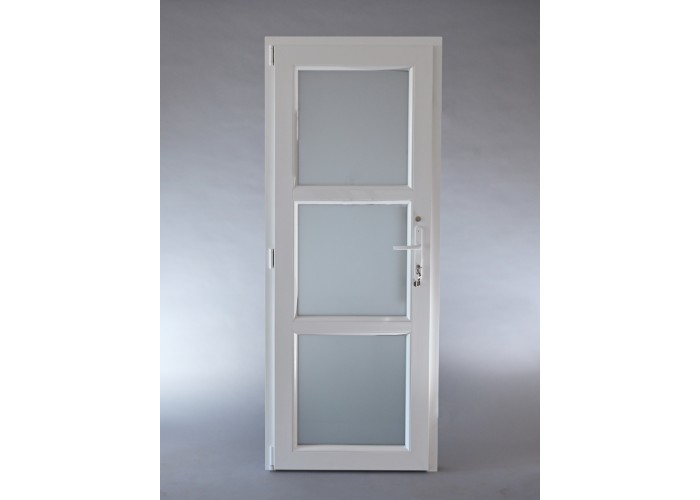 Porta Exterior Aluplast PVC Vidro transparente H3 80x200cm Branca Direita