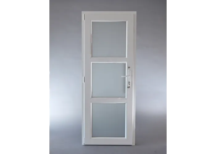 Porta Exterior Aluplast PVC Vidro transparente H3 80x200cm Branca Direita