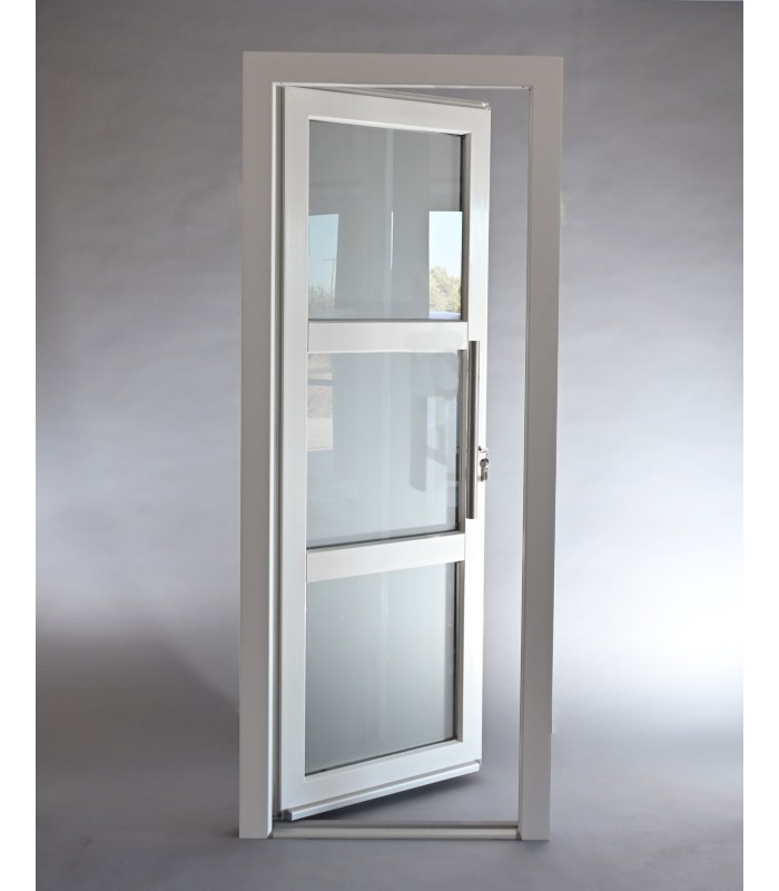 Porta Exterior Aluplast PVC Vidro Transparente H3 80x200cm Branca Esquerda