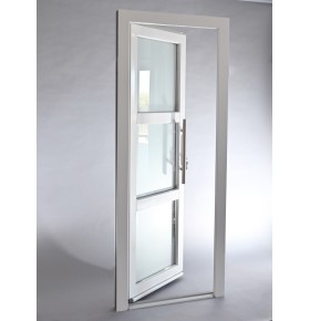 Porta Exterior Aluplast PVC Vidro Transparente H3 80x200cm Branca Esquerda