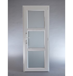 Porta Exterior Aluplast PVC Vidro Transparente H3 80x200cm Branca Esquerda