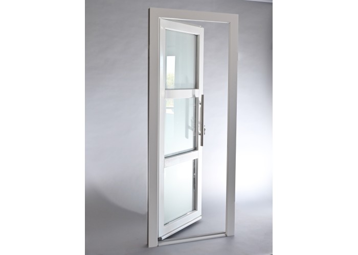 Porta Exterior Aluplast PVC Vidro Transparente H3 90x200cm Branca Esquerda