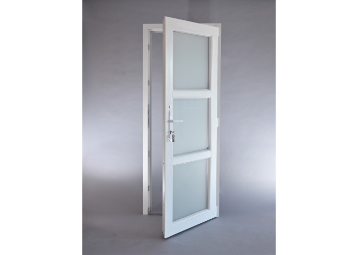 Porta Exterior Aluplast PVC Vidro Transparente H3 90x200cm Branca Esquerda