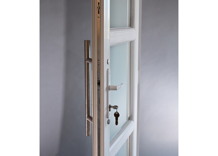 Porta Exterior Aluplast PVC Vidro Transparente H3 90x200cm Branca Esquerda