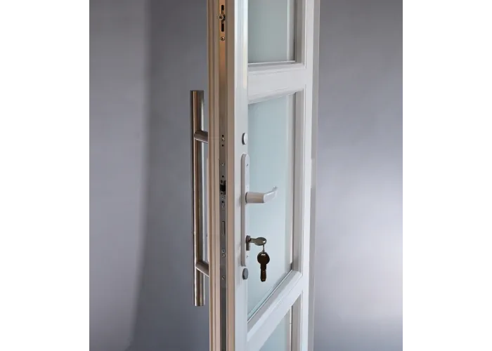Porta Exterior Aluplast PVC Vidro Transparente H3 90x200cm Branca Esquerda