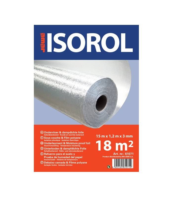 Rolo de Isolamento para Soalho Flutuante 15x1,2m 3mm - 18m²