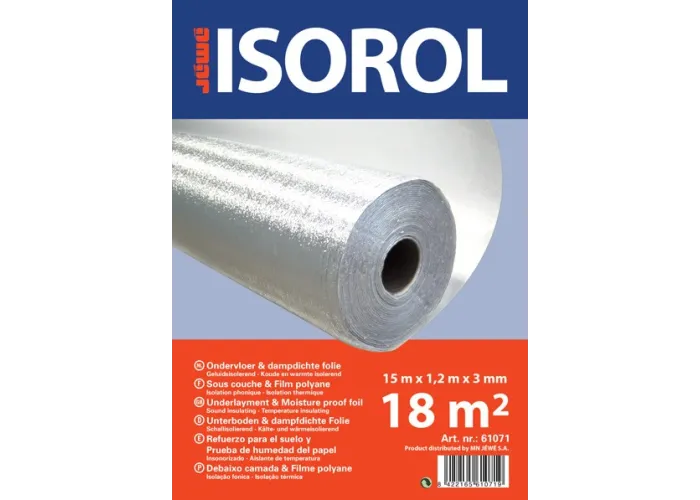 Rolo de Isolamento para Soalho Flutuante 15x1,2m 3mm - 18m²