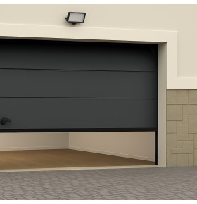 Portão de Garagem seccionado antracite com motor e dois comandos