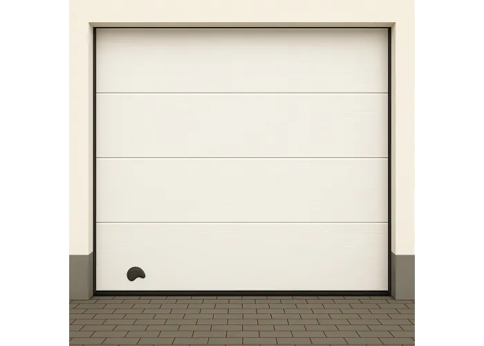 Portão de Garagem seccionado Branco com motor e dois comandos