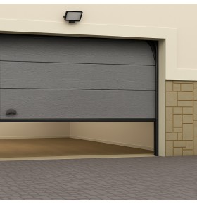 Portão de Garagem seccionado Cinzento com motor e dois comandos