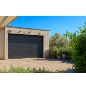 Portão de Garagem seccionado antracite com motor e dois comandos