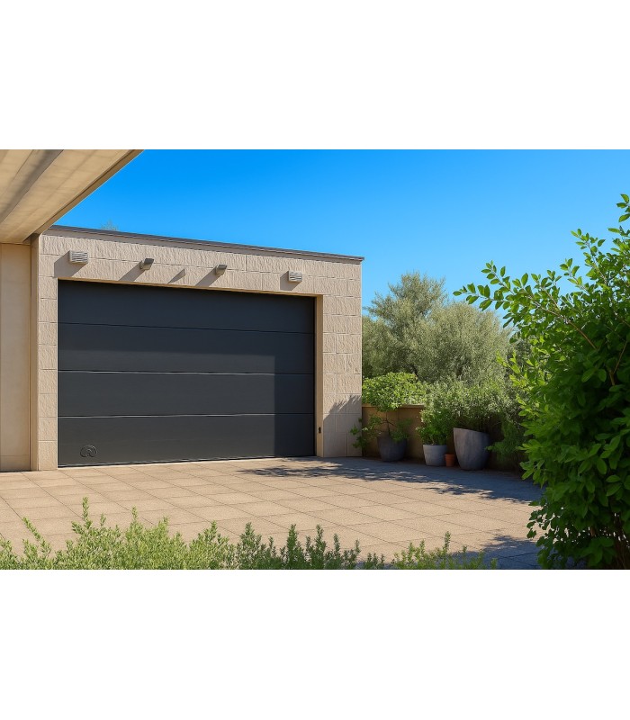 Portão de Garagem seccionado com motor e dois comandos