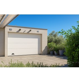 Portão de Garagem seccionado Branco com motor e dois comandos