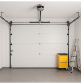 Portão de Garagem seccionado antracite com motor e dois comandos
