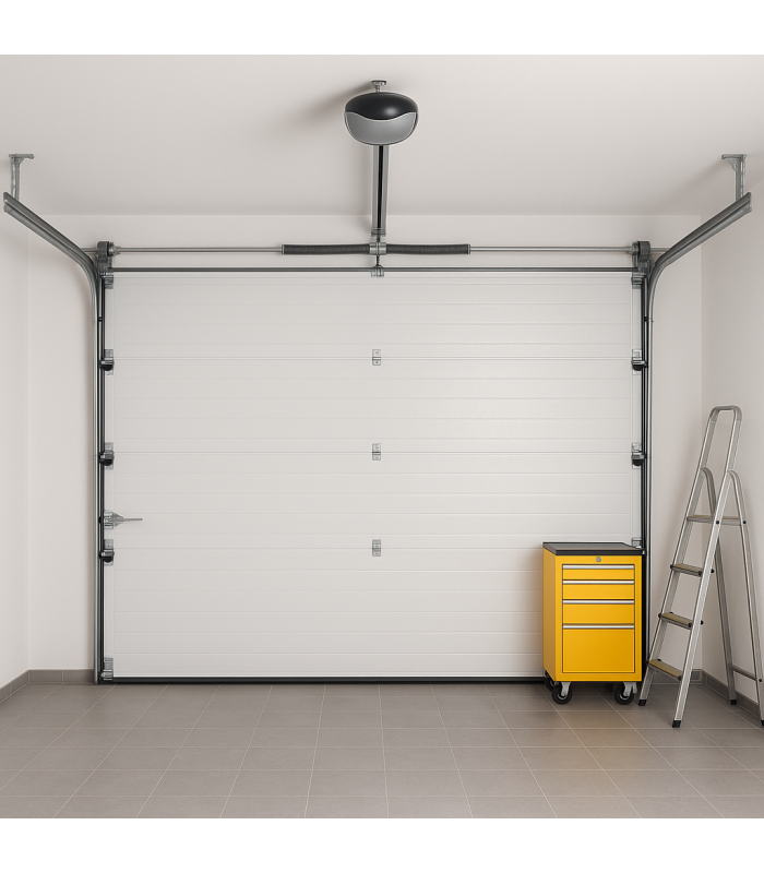 Portão de Garagem seccionado com motor e dois comandos