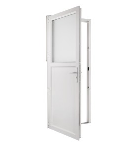 Porta Exterior PVC Meio Vidro Segurança 95x210 Veka 70mm