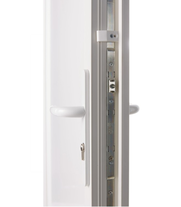 Porta Exterior PVC Meio Vidro Segurança 95x210 Veka 70mm