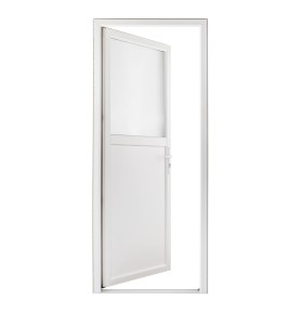 Porta Exterior PVC Meio Vidro Segurança 95x210 Veka 70mm