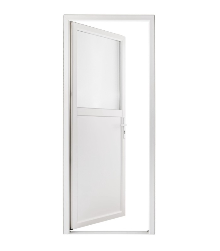 Porta Exterior PVC Meio Vidro Segurança 95x210 Veka 70mm