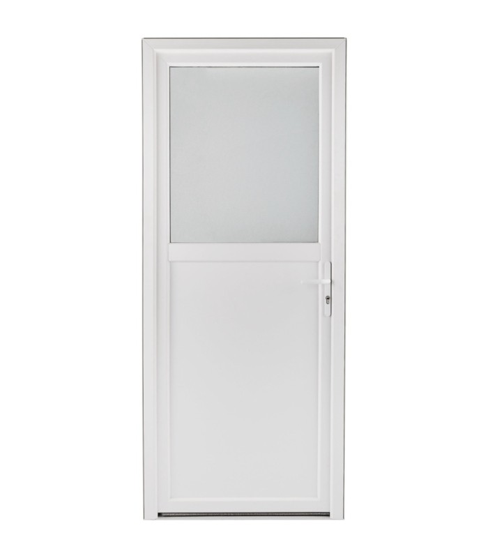 Porta Exterior PVC Meio Vidro Segurança 95x210 Veka 70mm
