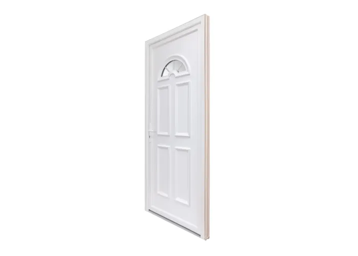 Porta Entrada PVC 4 Almofadas Meia-Lua Vidro Veka 70 mm