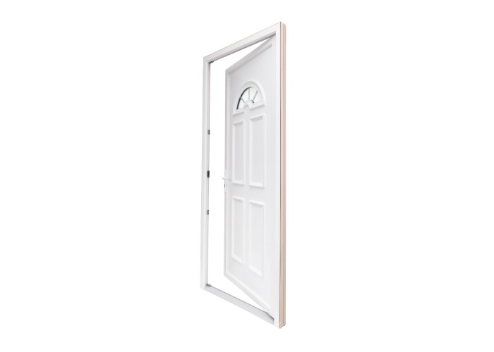 Porta Entrada PVC 4 Almofadas Meia-Lua Vidro Veka 70 mm