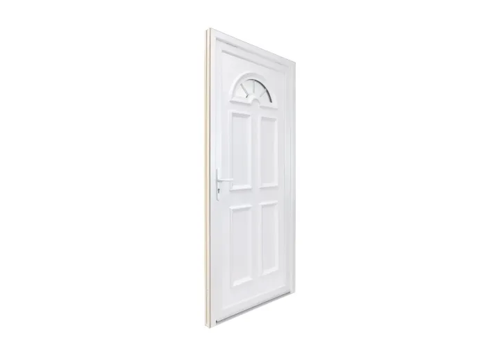 Porta Entrada PVC 4 Almofadas Meia-Lua Vidro Veka 70 mm