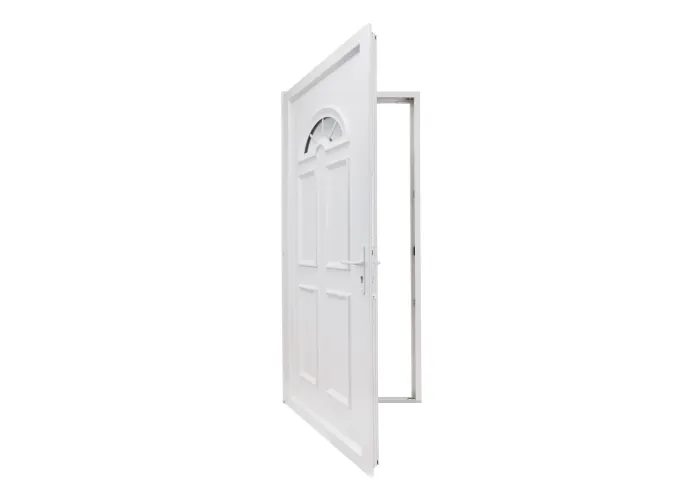 Porta Entrada PVC 4 Almofadas Meia-Lua Vidro Veka 70 mm