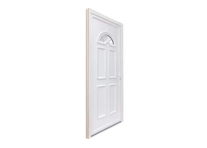 Porta Entrada PVC 4 Almofadas Meia-Lua Vidro Veka 70 mm
