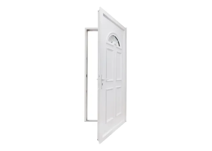 Porta Entrada PVC 4 Almofadas Meia-Lua Vidro Veka 70 mm