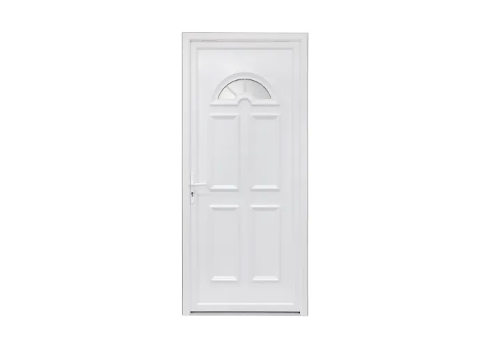 Porta Entrada PVC 4 Almofadas Meia-Lua Vidro Veka 70 mm