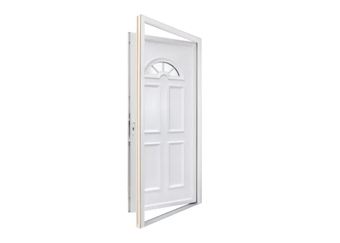 Porta Entrada PVC 4 Almofadas Meia-Lua Vidro Veka 70 mm