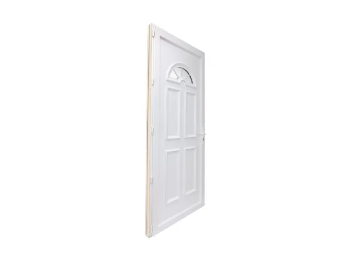 Porta Entrada PVC 4 Almofadas Meia-Lua Vidro Veka 70 mm