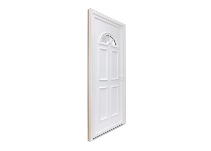 Porta Entrada PVC 4 Almofadas Meia-Lua Vidro Veka 70 mm
