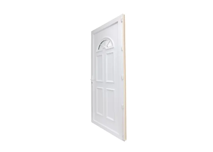 Porta Entrada PVC 4 Almofadas Meia-Lua Vidro Veka 70 mm