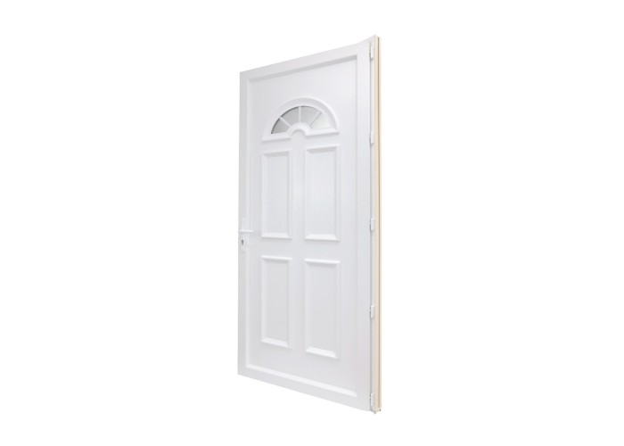 Porta Entrada PVC 4 Almofadas Meia-Lua Vidro Veka 70 mm
