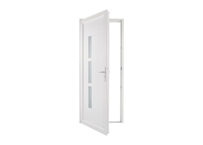 Porta Entrada PVC Manhattan 3 Vidros 80×205 | Veka 70 mm