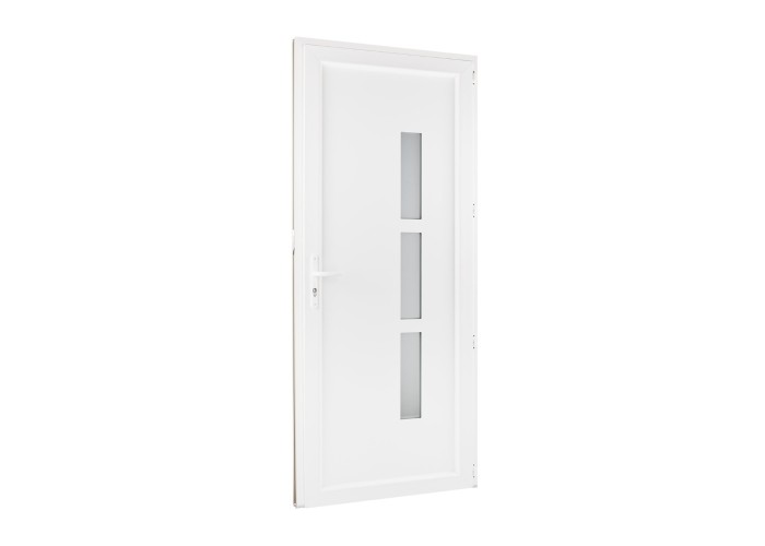 Porta Entrada PVC Manhattan 3 Vidros 80×205 | Veka 70 mm
