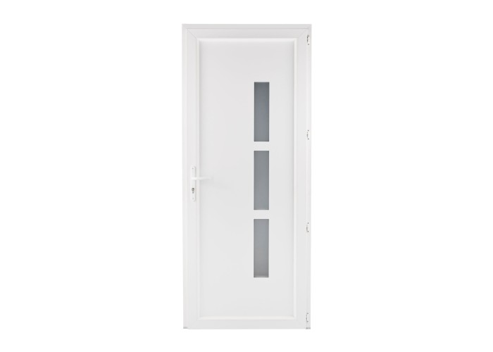 Porta Entrada PVC Manhattan 3 Vidros 90×205 | Veka 70 mm