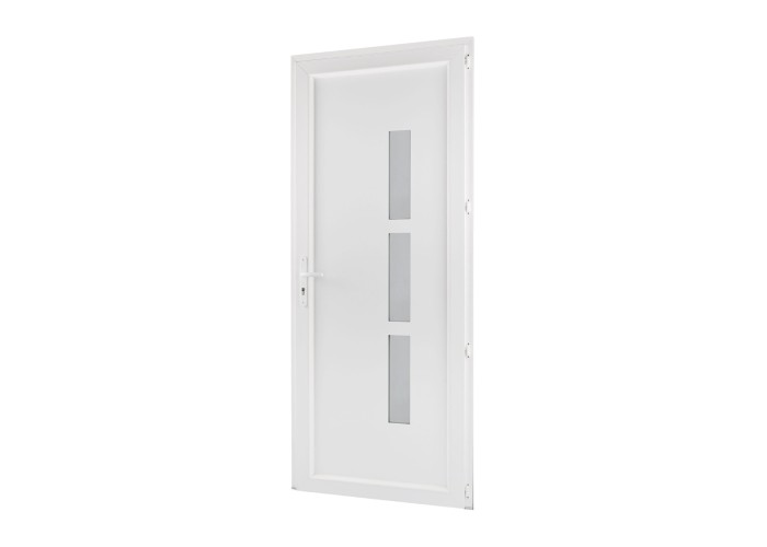 Porta Entrada PVC Manhattan 3 Vidros 90×205 | Veka 70 mm