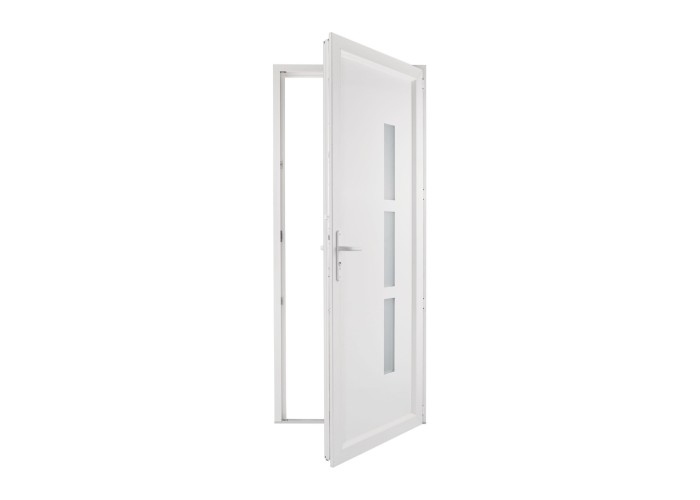 Porta Entrada PVC Manhattan 3 Vidros 90×205 | Veka 70 mm