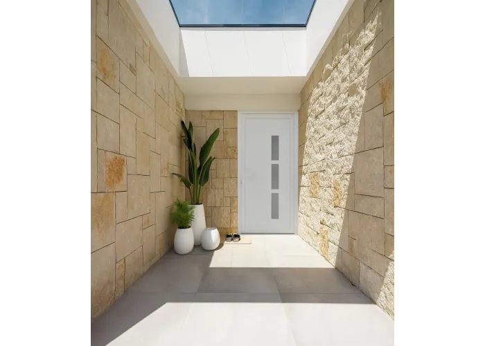 Porta Entrada PVC Manhattan 3 Vidros 90×205 | Veka 70 mm