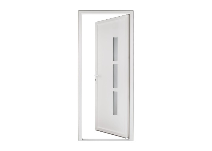 Porta Entrada PVC Manhattan 3 Vidros 90×205 | Veka 70 mm