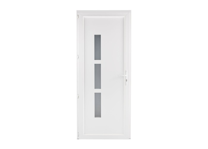 Porta Entrada PVC Manhattan 3 Vidros 90×205 | Veka 70 mm